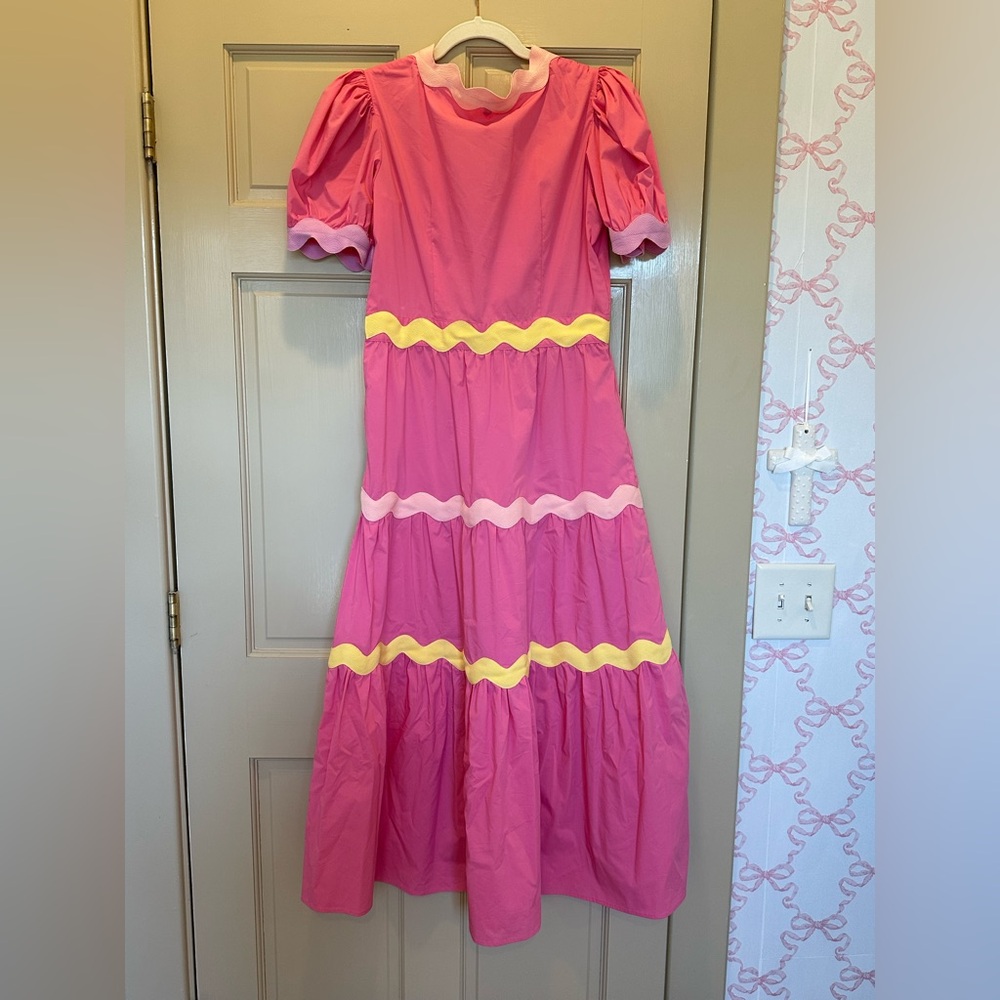 CeliaB Pink Piscis Ric Rac Midi Dress - Picture 2 of 6